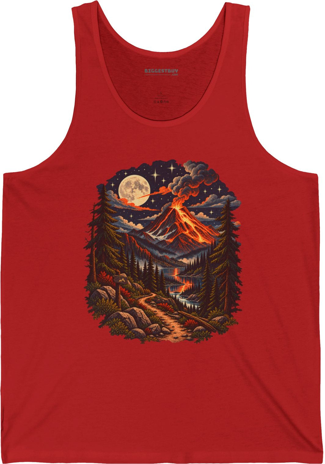 Volcanic Visions - Jersey Tank Top in Red, front view
