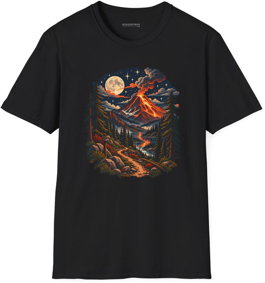 Volcanic Visions - Softstyle T-Shirt in Black, front view