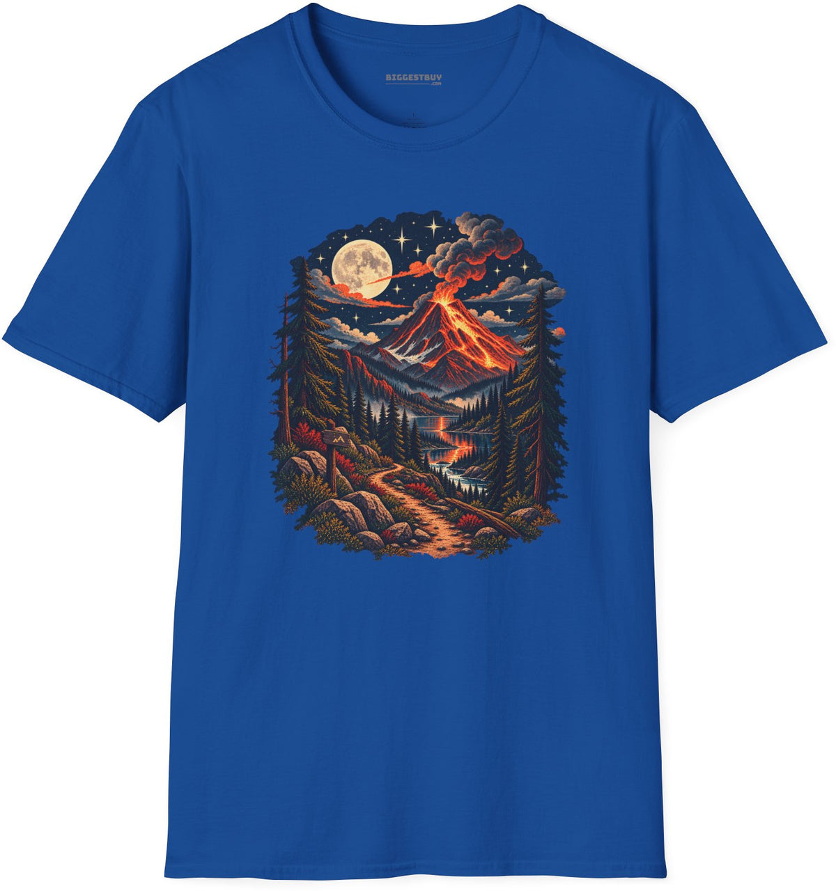 Volcanic Visions - Softstyle T-Shirt in Royal, front view