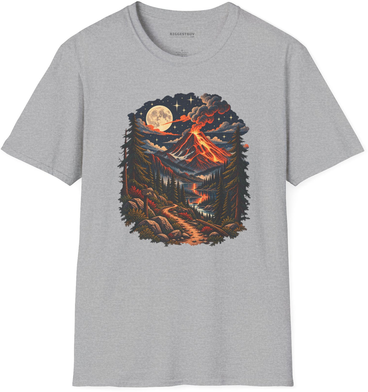 Volcanic Visions - Softstyle T-Shirt in Sport Grey, front view