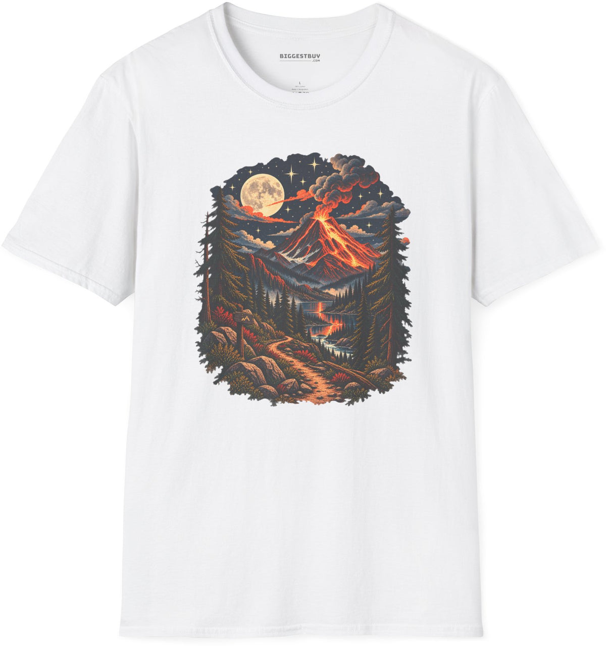 Volcanic Visions - Softstyle T-Shirt in White, front view