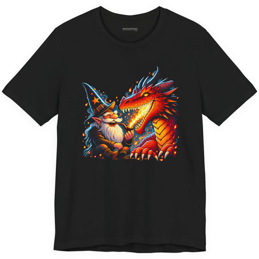 Wizards And - Classic Jersey Tee in Black, front view