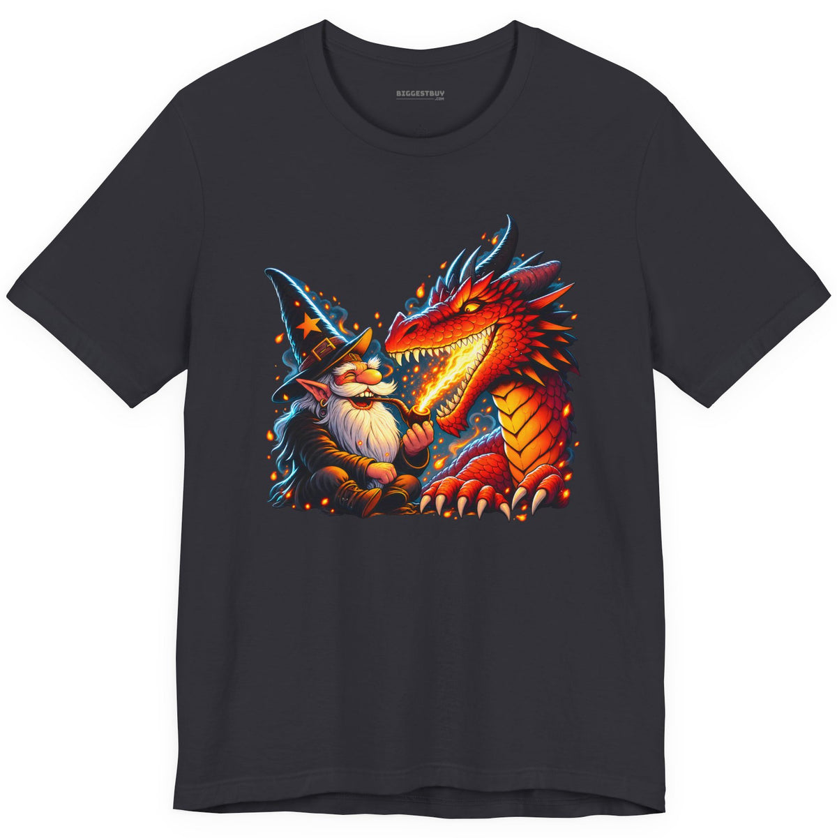 Wizards And - Classic Jersey Tee in Dark Grey, front view