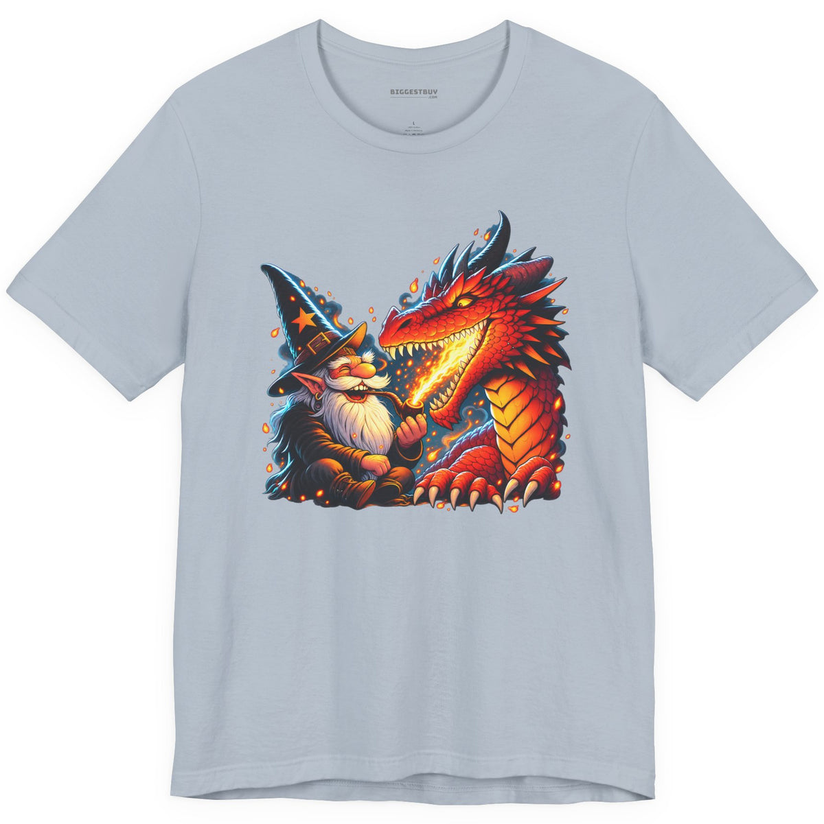 Wizards And - Classic Jersey Tee in Light Blue, front view