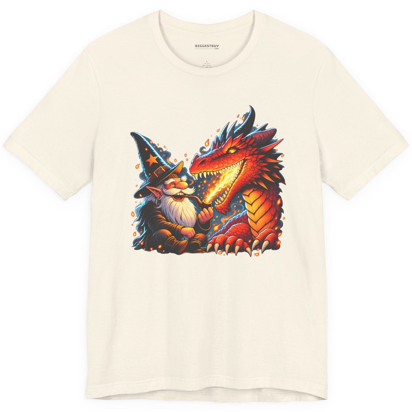Wizards And - Classic Jersey Tee in Natural, front view
