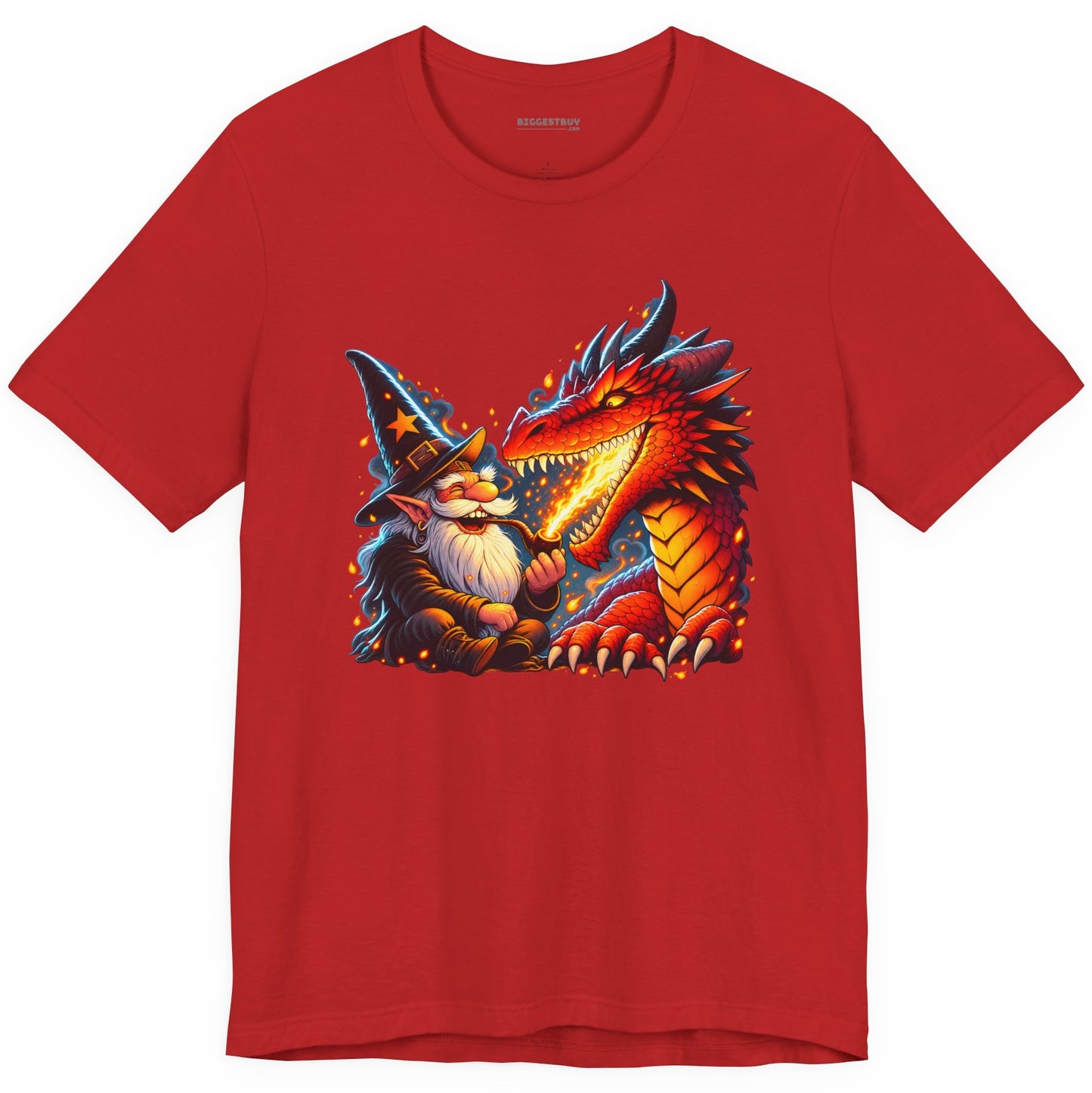 Wizards And - Classic Jersey Tee in Red, front view
