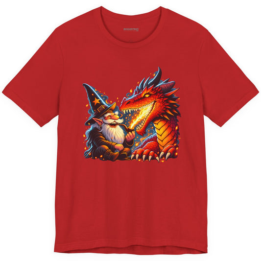 Wizards And - Classic Jersey Tee in Red, front view