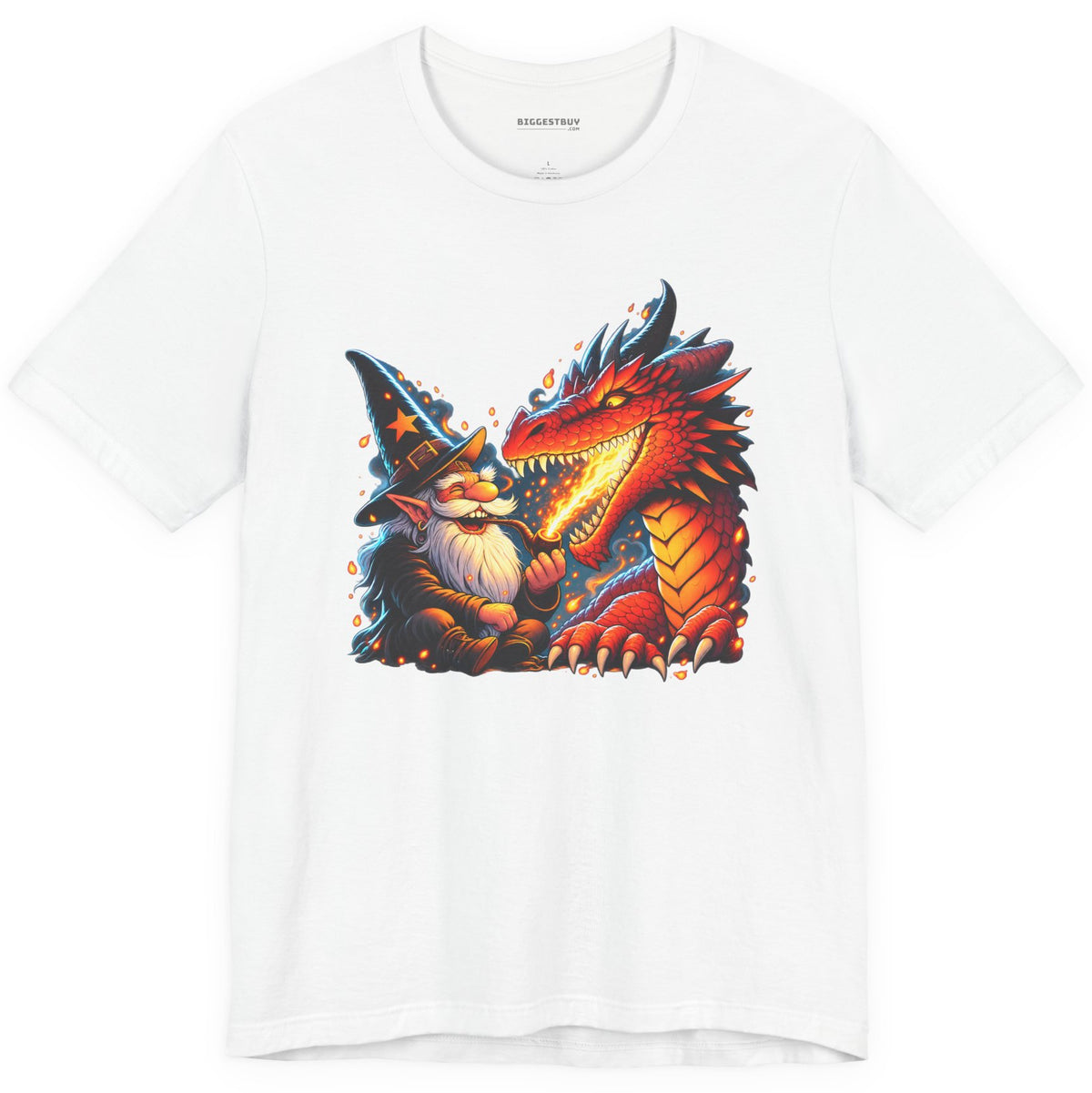 Wizards And - Classic Jersey Tee in White, front view