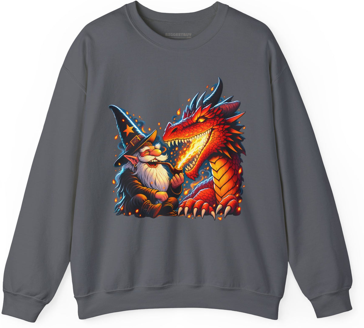Wizards And - Crewneck Sweatshirt in Charcoal, front view