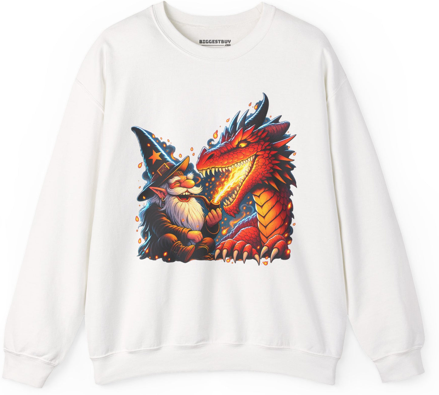 Wizards And - Crewneck Sweatshirt in White, front view