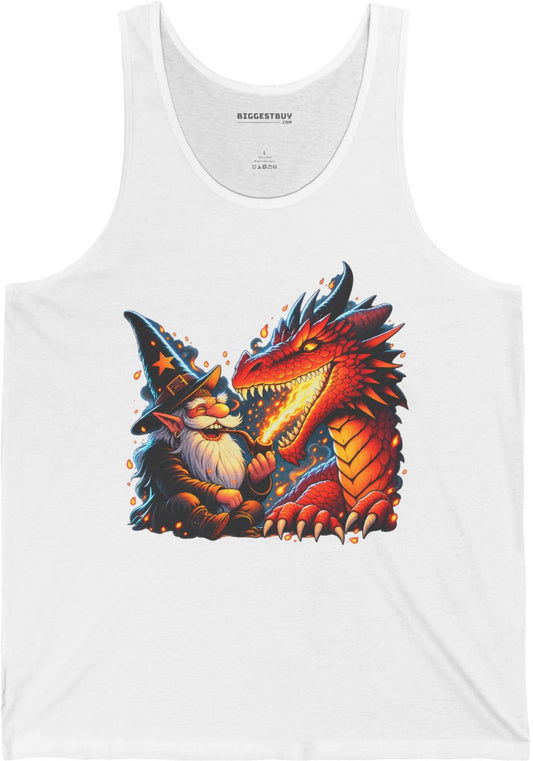 Wizards And - Jersey Tank Top in White, front view