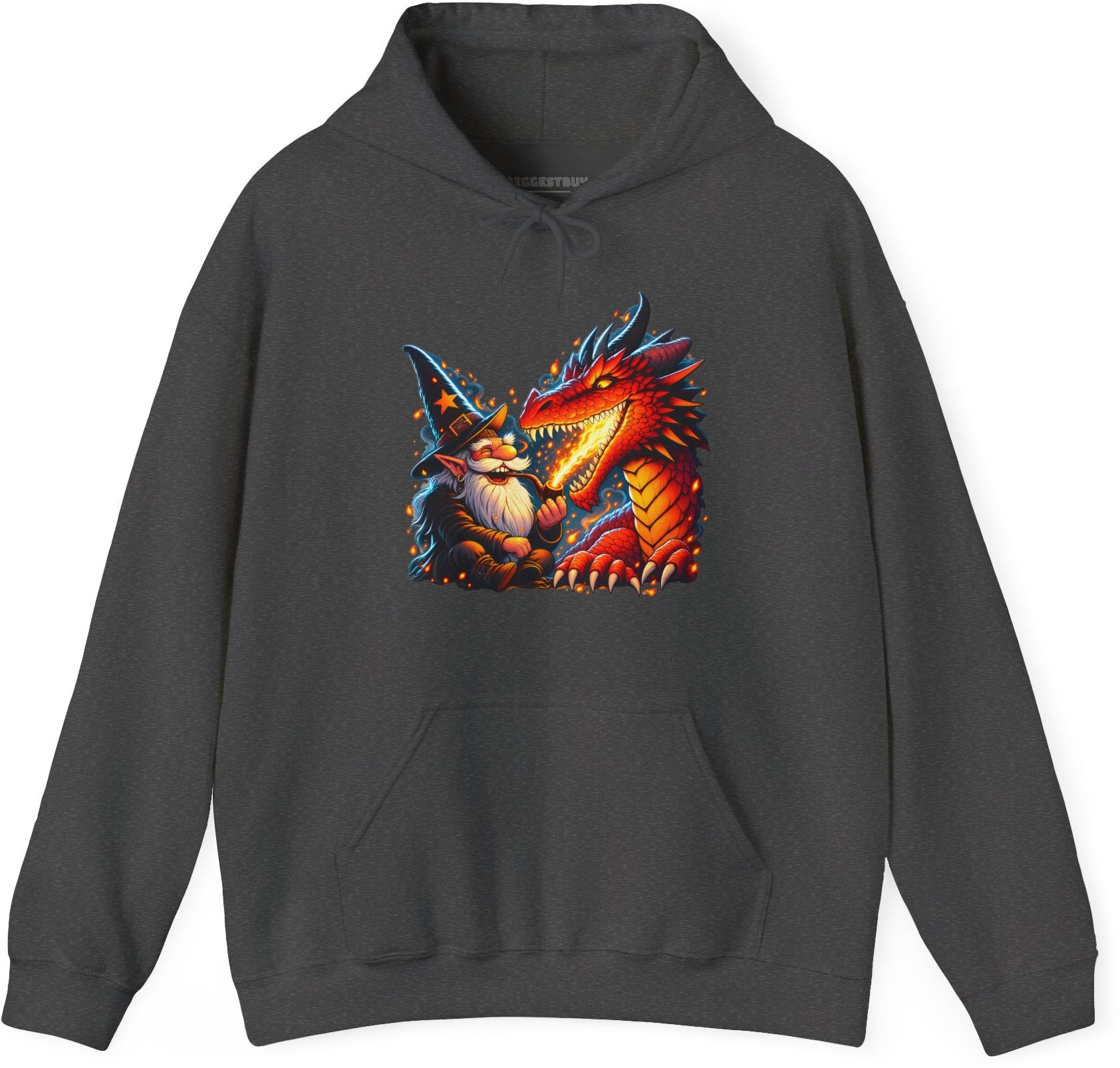Wizards And - Pullover Hoodie in Dark Heather, front view