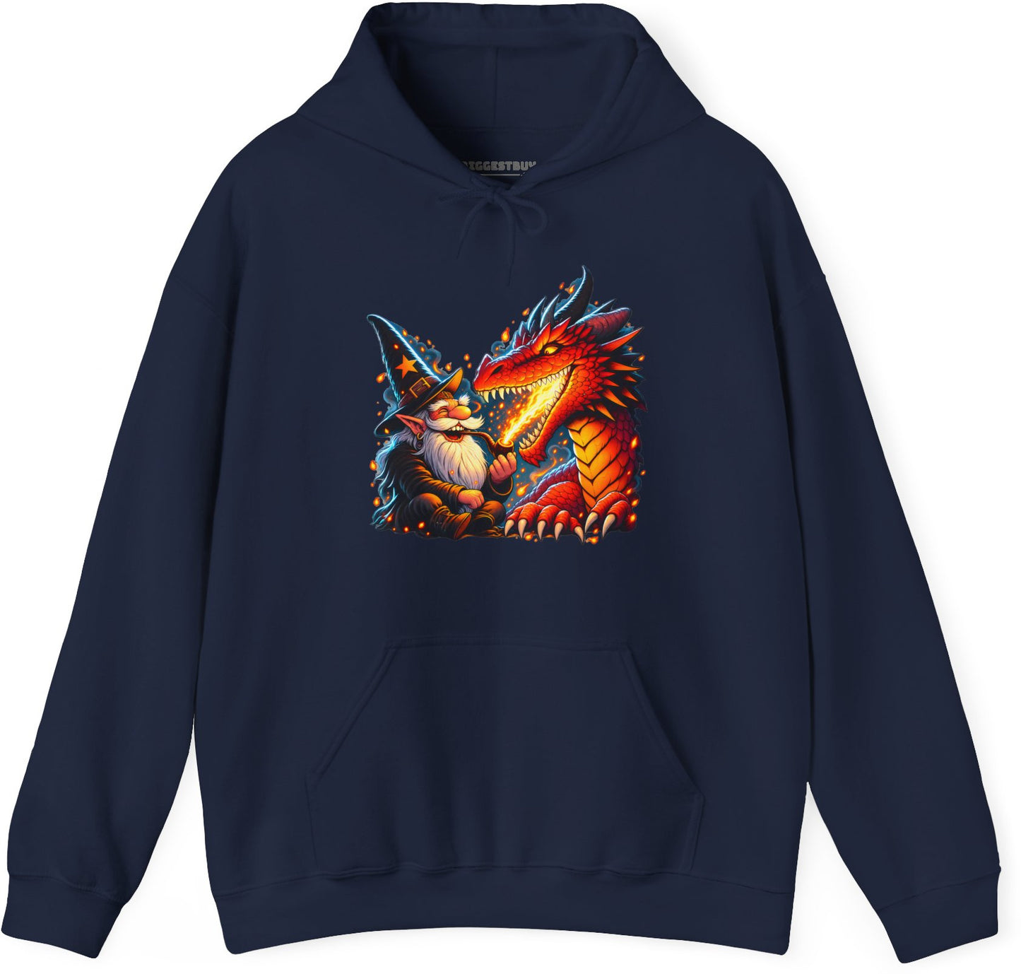 Wizards And - Pullover Hoodie in Navy, front view