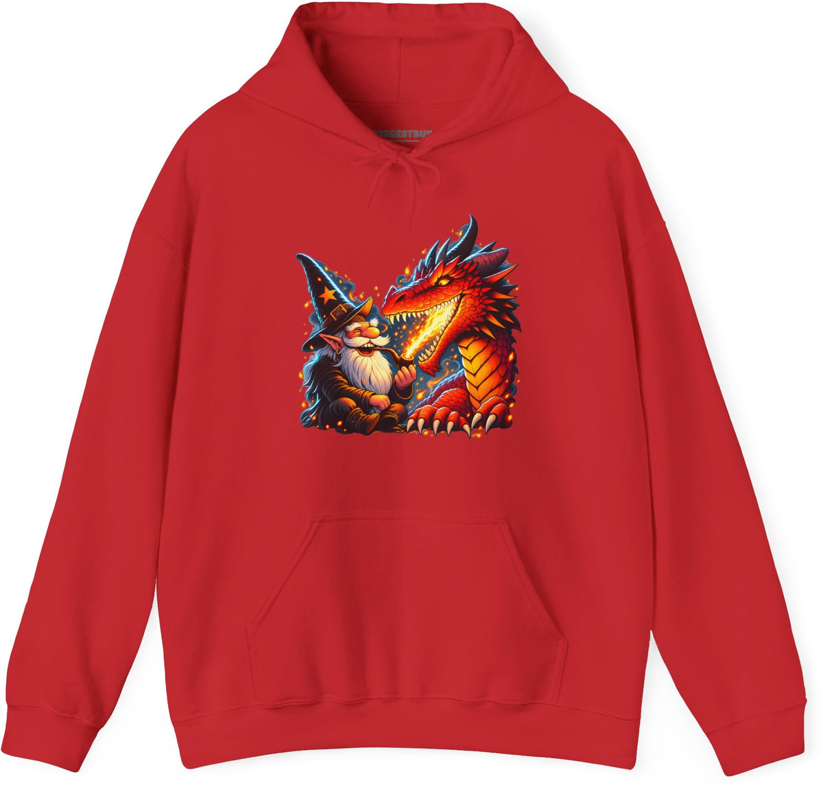 Wizards And - Pullover Hoodie in Red, front view
