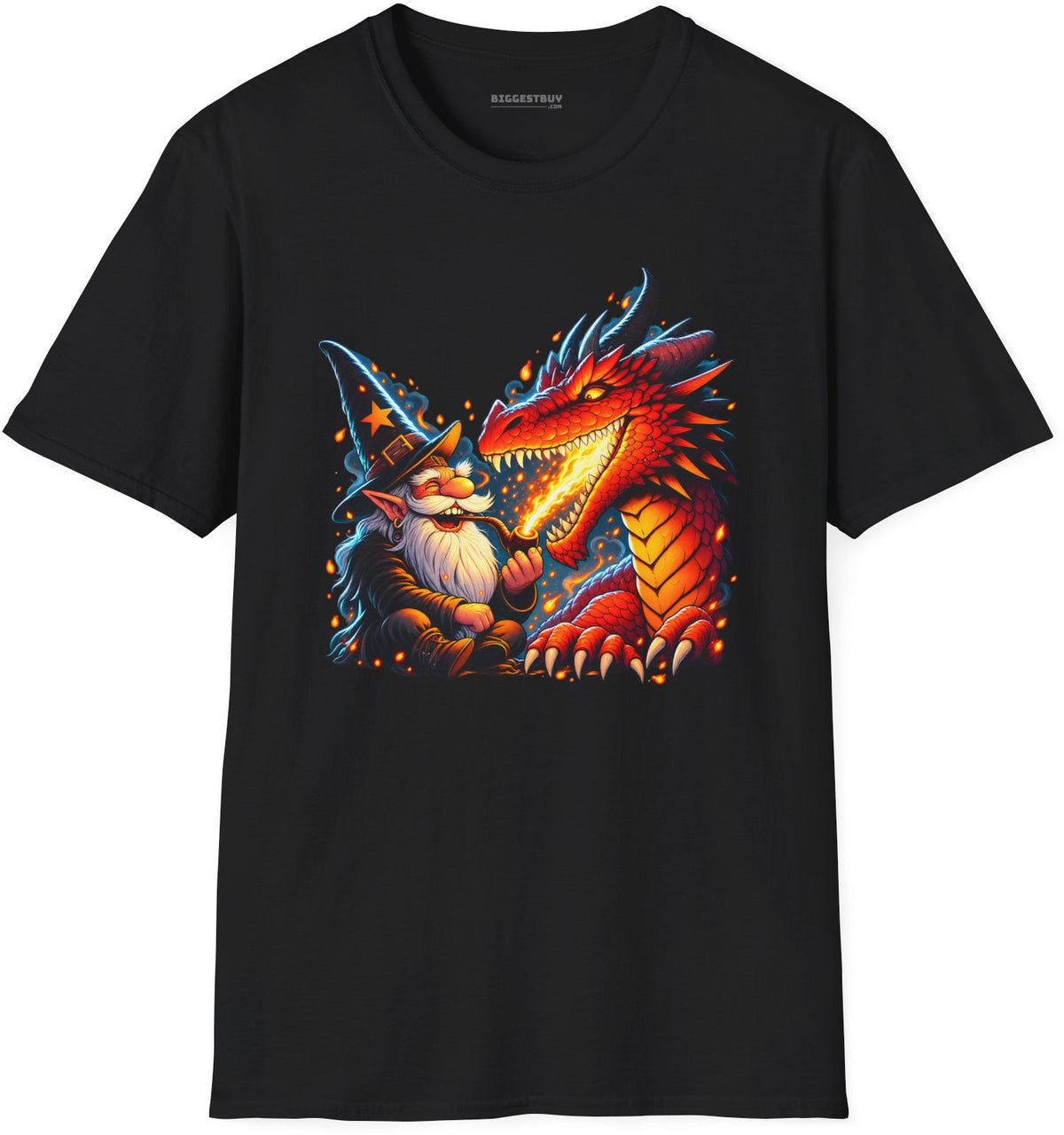 Wizards And - Softstyle T-Shirt in Black, front view