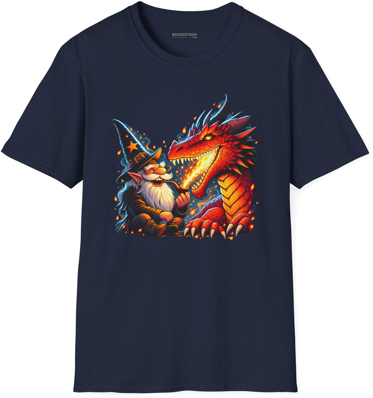 Wizards And - Softstyle T-Shirt in Navy, front view
